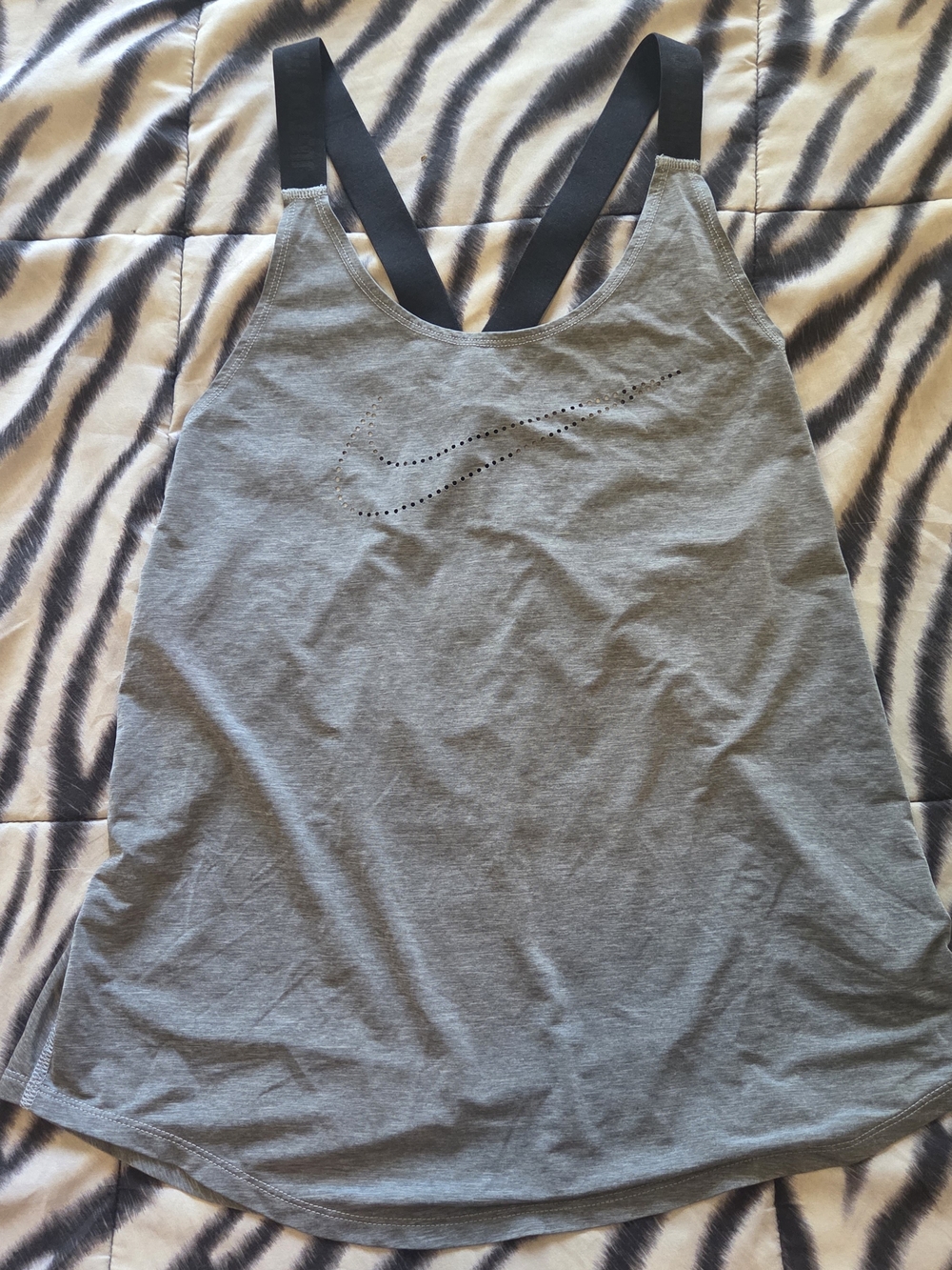 Nike Gray Women's Athletic Tank Top with Black Straps